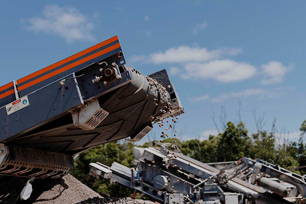 Excavator in operation